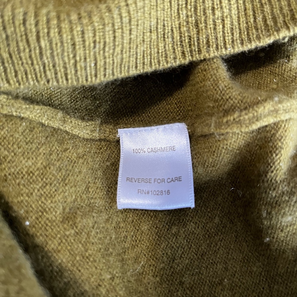 Garnet Hill Olive Green Odette Cashmere Sweater - Picture 7 of 8
